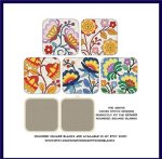 (image for) Jacobean Flowers Rounded Squares Set 2